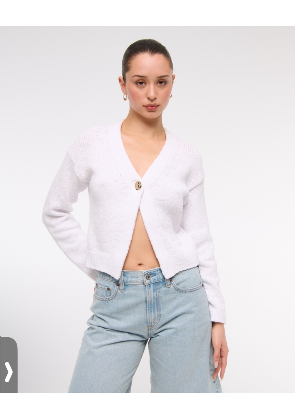 Textural 1-Button Cardigan
